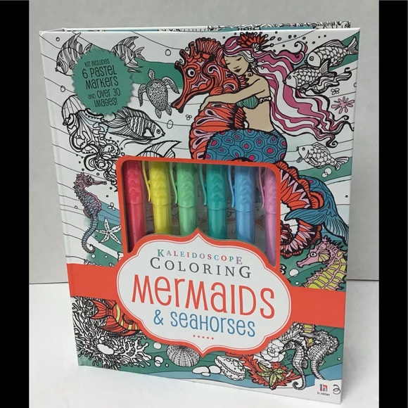 Hinkler Other - Mermaids & Seahorses Adult Coloring Book Set